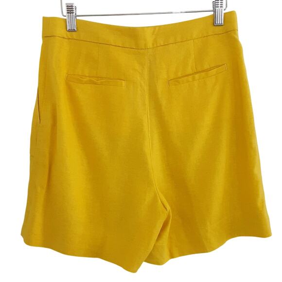 Banana Republic Linen Blend High Rise Shorts Wide Leg Golden Yellow Womens 6 - Picture 2 of 10